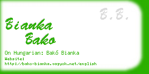 bianka bako business card
