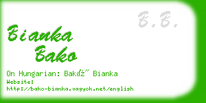 bianka bako business card